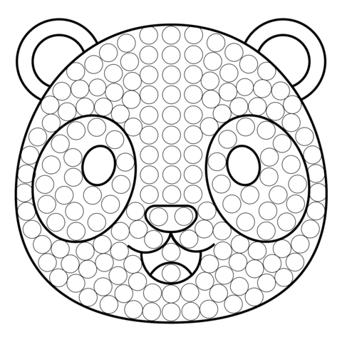 Panda Dot Art Coloring Page